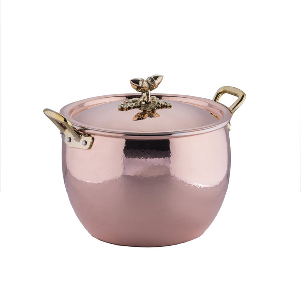 Hand-hammered copper, tin-lined stockpot from Ruffoni