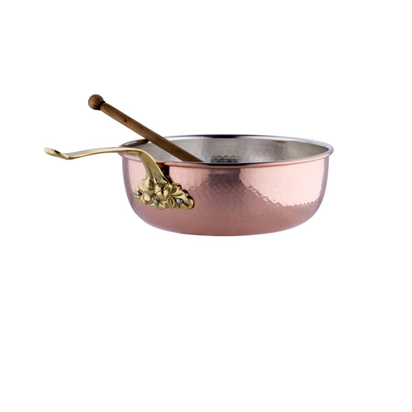 Hand-hammered, copper  chef pan with stainless steel lining from Ruffoni