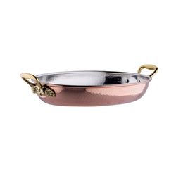 Hand-hammered copper, tin-lined Oval Gratin from Ruffoni