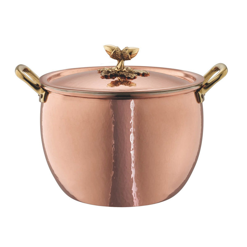 Large hand-hammered copper, tin-lined stockpot from Ruffoni