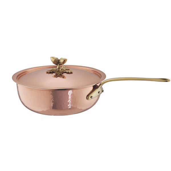 Copper covered chef pan from Ruffoni. Hand-hammered and tin-lined.