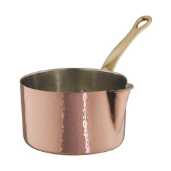 Hand-hammered copper, tin-lined  saucepan with spout from Ruffoni