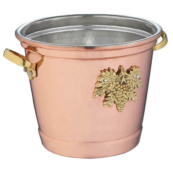 Hand-hammered copper, tin-lined Round Bucket from Ruffoni