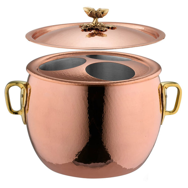 double walled copper bucket for use as a wine cooler