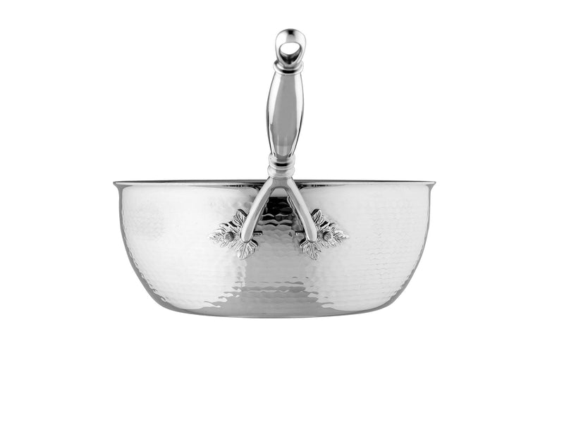 handle view of the stainless steel chef pan