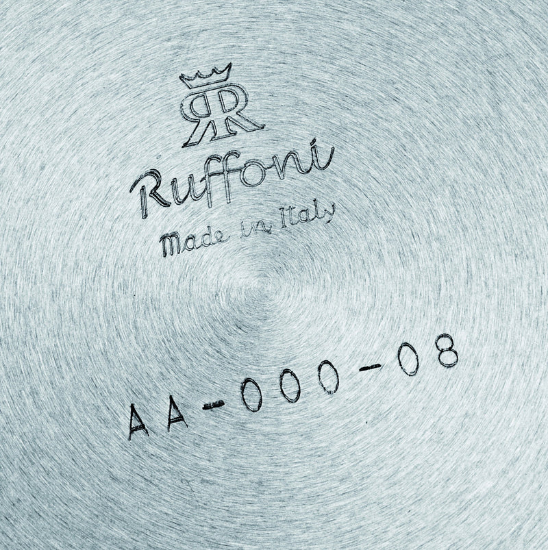 Ruffoni logo on bottom of stainless cookware