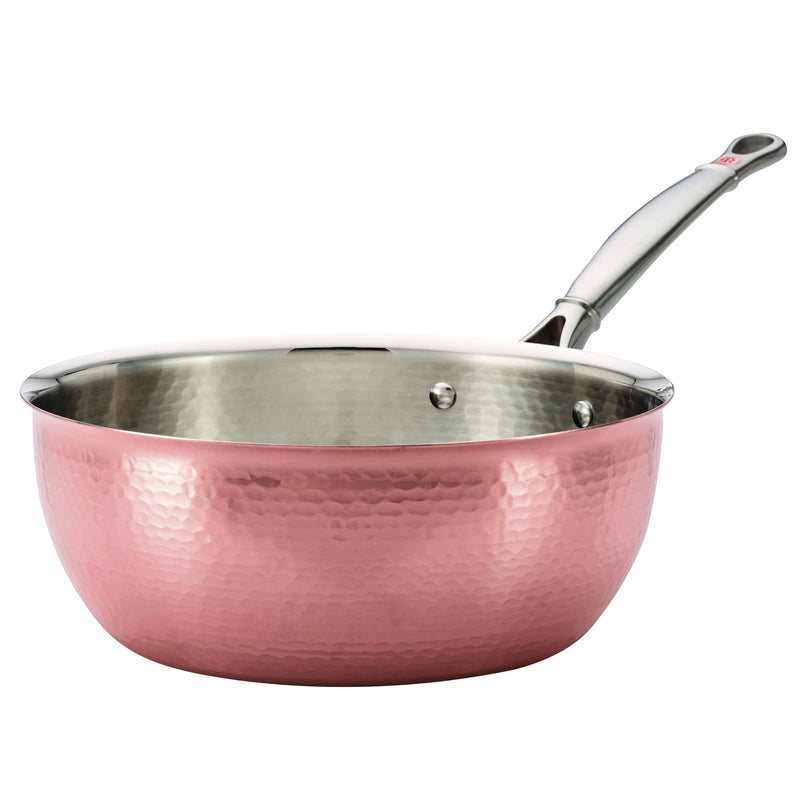 Hand-hammered, copper chef pan with stainless steel lining from Ruffoni