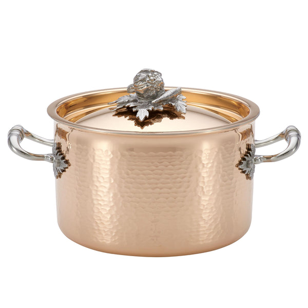 Hand-hammered, copper saucepot with stainless steel lining from Ruffoni