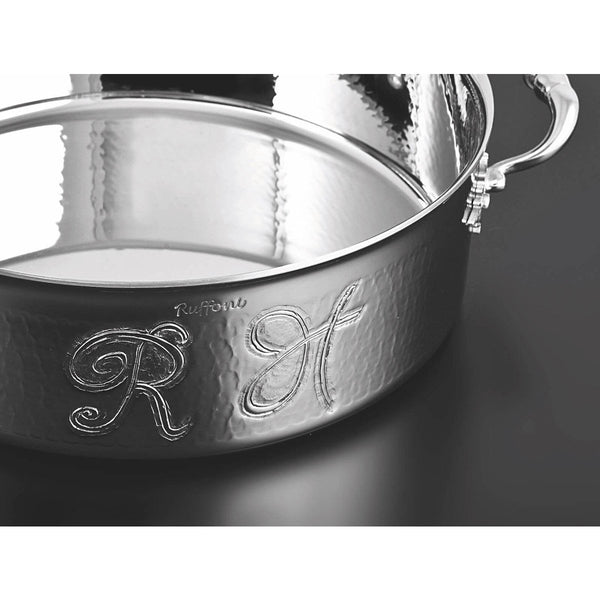 Monogram on stainless steel pot