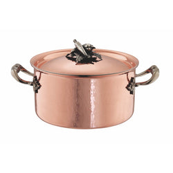 Small hand-hammered, copper casserole with stainless steel lining from Ruffoni