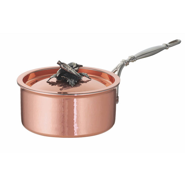 Small hand-hammered, copper saucepan with stainless steel lining from Ruffoni