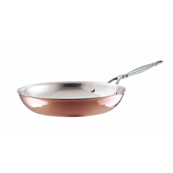 Hand-hammered, copper fry pan with stainless steel lining from Ruffoni