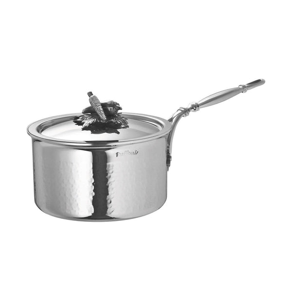 Small hand-hammered, clad stainless steel saucepan from Ruffoni