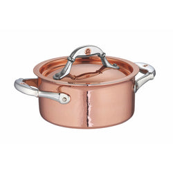 Small hand-hammered, copper casserole with stainless steel lining from Ruffoni