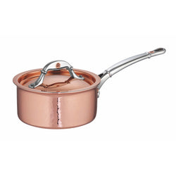 Small hand-hammered, copper saucepan with stainless steel lining from Ruffoni