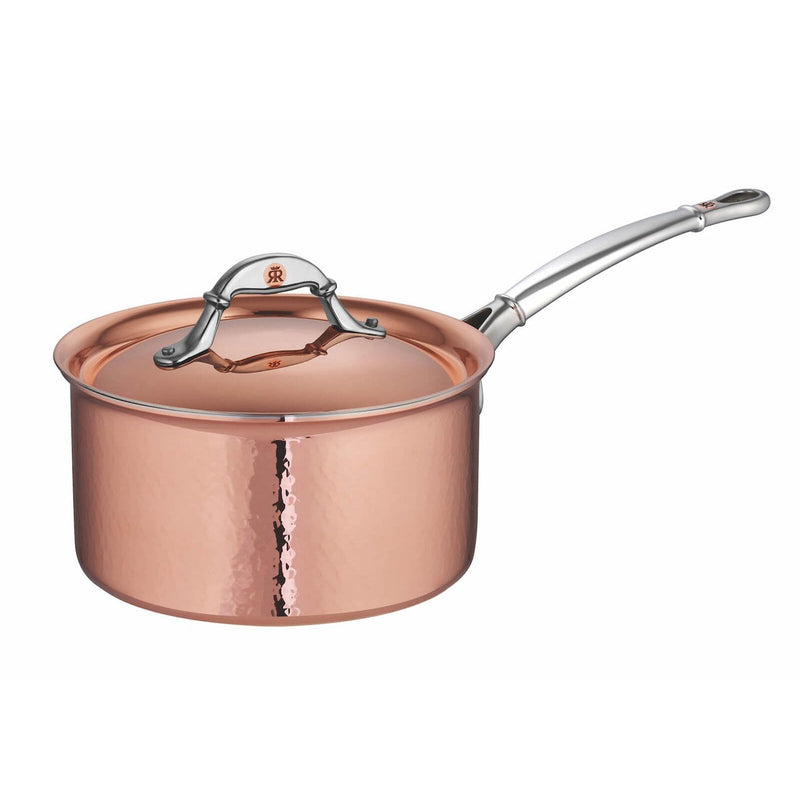 Hand-hammered, copper saucepan with stainless steel lining from Ruffoni