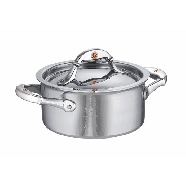 Small hand-hammered, clad stainless steel casserole from Ruffoni